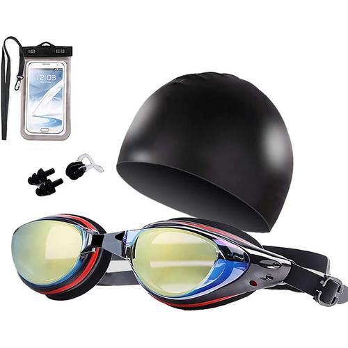 Premium Snorkel Set Adulte Snorkeling Masque De Plongée Verre Trempé Lunettes De Natation Masque Dry Snorkel Set Noir Ensemble De 5