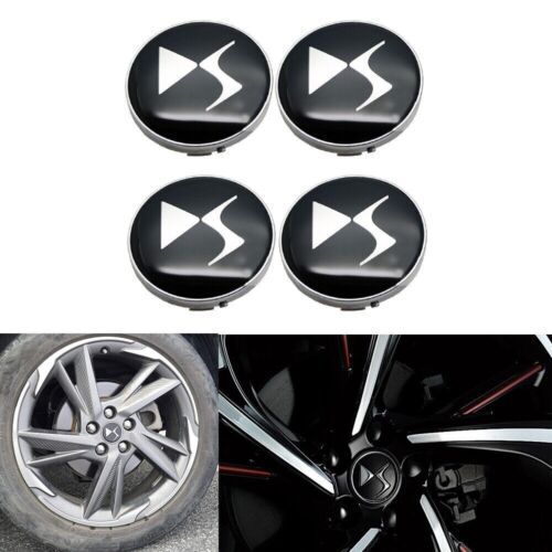 4x Logo Emblème Citroen Ds3 Ds4 Ds5 60mm Cache Moyeu Jante Centre De Roue Noir