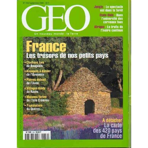 Geo 2000 (N°259) Les Pays De France - Jungle - M.I.T. - Magyars - Aborigènes - Harar - Cabanes Cévenoles - Ivoire