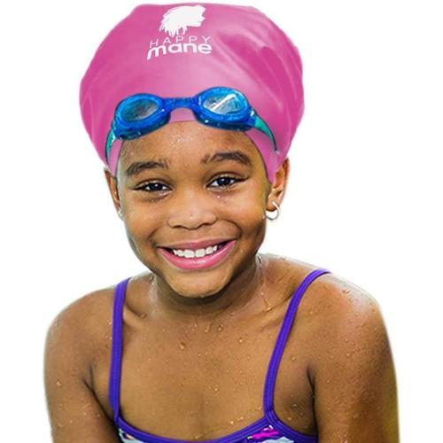 Rose Bonnet De Bain En Silicone Pour Tresses Et Dreadlocks - Cheveux Secs Pendant La Natation Et Cheveux Longs, Extensions Et Cheveux Bouclés - Bonnet De Douche Pour Femmes, Hommes, Enfants 