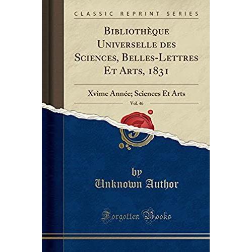 Author, U: Bibliothèque Universelle Des Sciences, Belles-Let