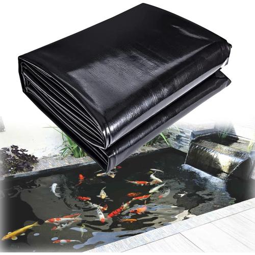 Bache D'étang HDPE 0.2mm D'épaisseur Résistants Aux Déchirures Doublure D'étang Noires Durable Revêtement D'étang Pour Cascades étangs Koï Fontaines - 4x5m 5x5m 6.5x6m 7x8m(Taille:1x2m/3x7ft)