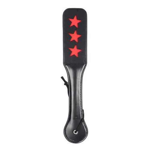 Tapette Cuir Pu Noir Fessee Bdsm 32cm, Modele: Etoiles