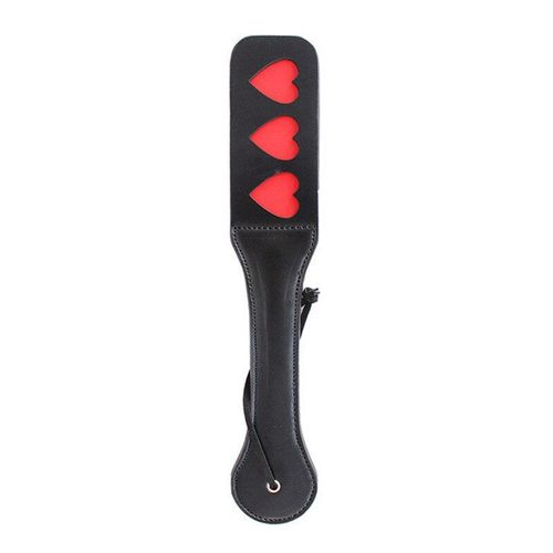 Tapette Cuir Pu Noir Fessee Bdsm 32cm, Modele: Coeurs