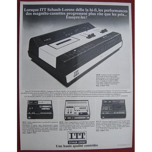Lecteur enregistreur cassette - ITT Schaub-Lorenz 1983-85