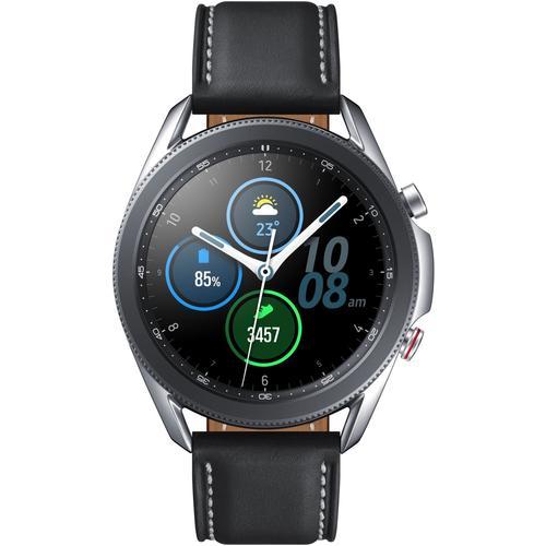 Samsung Galaxy Watch 3 - 45 Mm - Argent Mystique - Montre Intelligente Avec Bracelet - Cuir - Affichage 1.4" - 8 Go - Wi-Fi, Nfc, Bluetooth - 53.8 G