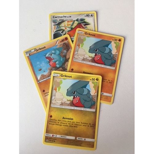 (1064) 3x Griknot + Carmache Pokemon