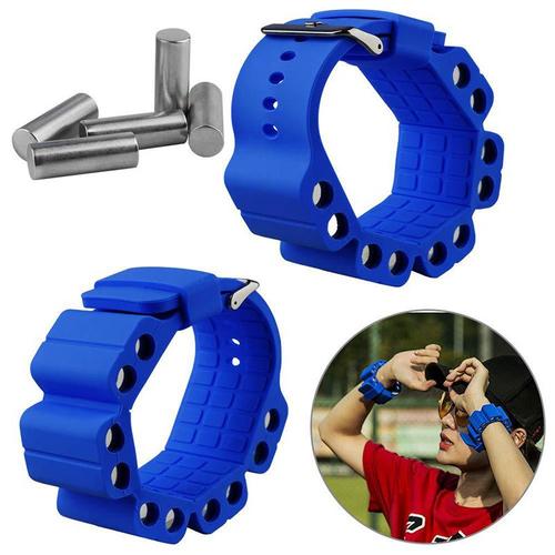 2 Pcs Yoga Bracelet De Poids Sport Poids Roulement Bracelet Yoga Yoga Portant Le Poids Bracelet Formation Unisexe Bracelet Bras Exercice Sport Réglable Bracelet De Musculation De Sport Bleu