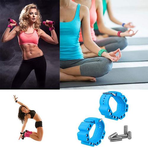 2 Pcs Yoga Portant Le Poids Bracelet Musculation Poignet Poids Formation Poids Bracelet Sport Poids Bracelet Muscle Fitness Yoga Bracelet De Poids Bleu