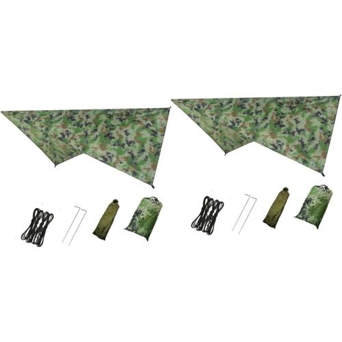 Camouflagex2pcs 2 Ensembles Bache Étanche Tentes Imperméables Tente Imperméable Hamac Tente Étanche Auvent De Tente De Pique- Tente Auvent De Plage Hamac Pour L'extérieur Baches Camping