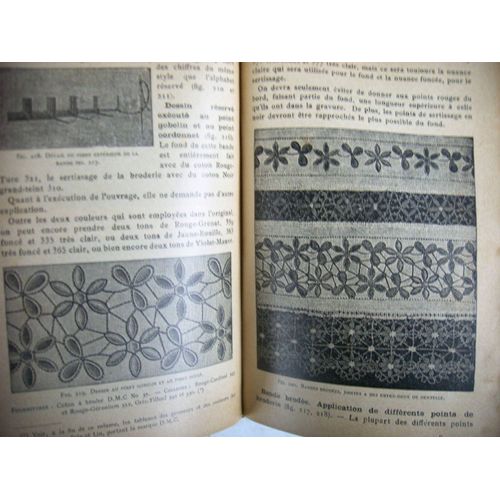 Encyclopédie Ouvrages Dames Broderies Diverses Filet Frivolité Macramé Dentelle Fuseau Dillmont