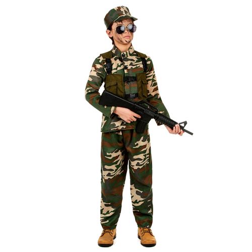 Déguisement Militaire Ensemble Garçon - Taille: S 4-6 Ans (110-120 Cm)