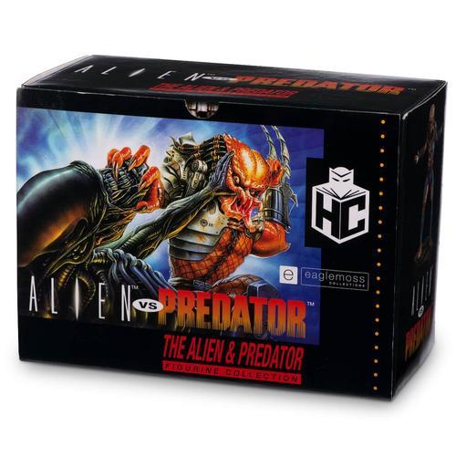 Alien Vs Predator Pack 2 Figurines Set - Snes Video Game Paint Variant Eaglemoss