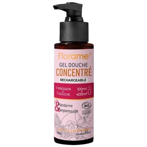 Florame Gel Douche Concentré Mandarine Et Pamplemousse Rechargeable Bio 100 Ml 