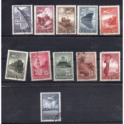 Hongrie- Lot De 11 Timbres Oblitérés- Poste Aérienne