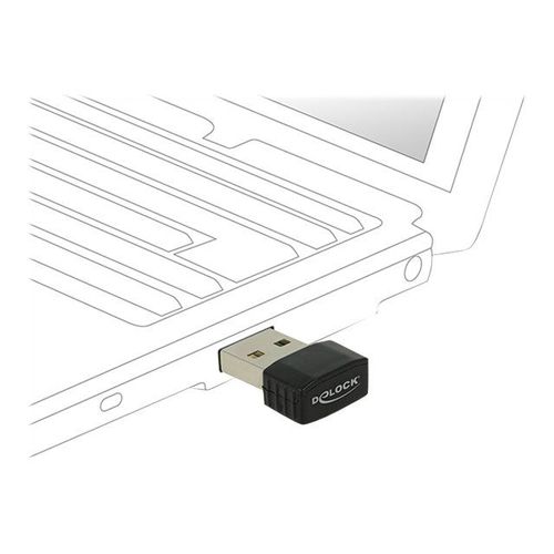 DeLOCK 12461 Clé USB Wifi Dual Band WLAN ac/a/b/g/n - Adaptateur réseau - USB 2.0 - 802.11ac - noir
