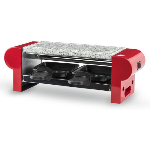 Appareil À Raclette Pour 2 Personnes 350w Noir Rouge Gris