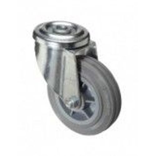 Rueda Industrial Goma Gris Pasante 100 mm.