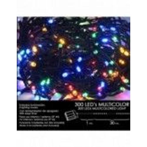 Luces Navidad A Pilas 300 Leds Multicolor Interior / Exterior (IP44)