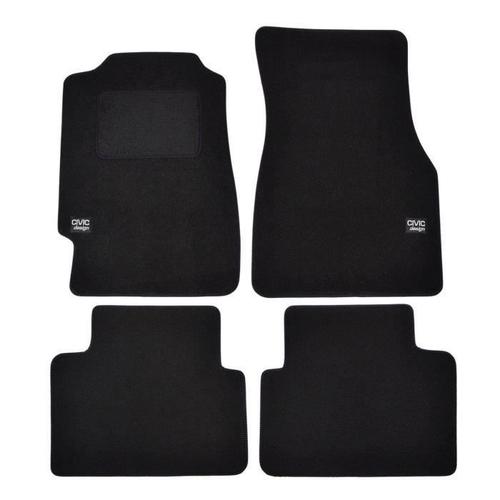 Logo Tapis De Sol Noir Velours Sur Mesure Pour Honda Civic 2+3d 1991-1997, 4pcs, Ajustement Précis, Base Antidérapante