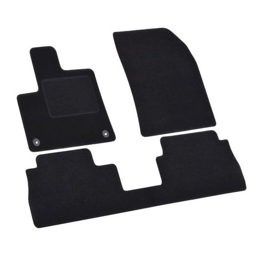 Jj Automotive | Tapis De Sol Noir Velours Sur Mesure Pour Kia Venga Depuis 2009, 3pcs, Renforcée Dans La Zone De La Pédale