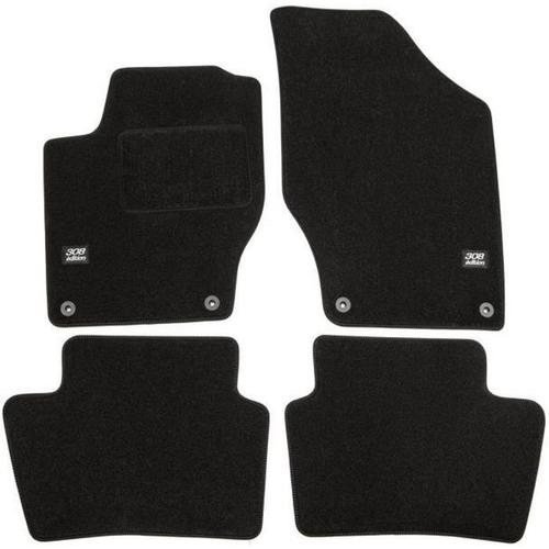 Logo Tapis De Sol Noir Velours Sur Mesure Pour Peugeot 308 2007-2012, Ajustement Précis, Renforcée Dans La Zone De La Pédale