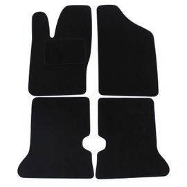 Tapis De Sol Noir Velours Sur Mesure Pour Fiat Cinquecento 1991-1998, Ajustement Précis, Renforcée Dans La Zone De La Pédale