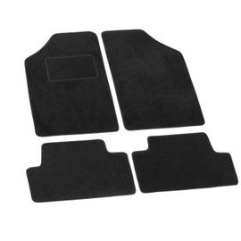 Jj Automotive | Tapis De Sol Noir Velours Sur Mesure Pour Dacia Sandero 2012-2020, 4pcs, Renforcée Dans La Zone De La Pédale