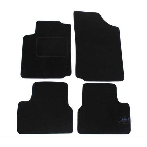 J&j Automotive | Tapis De Sol Noir Velours Compatible Avec Citroen C3 C-3 2002-2010 4pcs