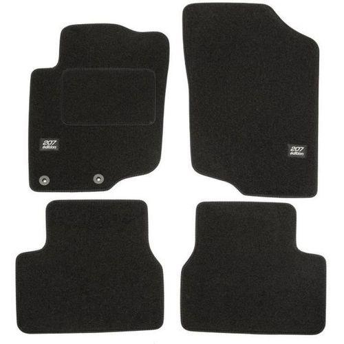 Logo Tapis De Sol Noir Velours Sur Mesure Pour Peugeot 207 2006-2012, Ajustement Précis, Renforcée Dans La Zone De La Pédale