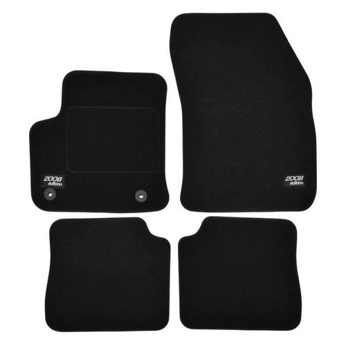 Logo Tapis De Sol Noir Velours Sur Mesure Pour Peugeot 2008 Electric Depuis 2020, 4pcs, Ajustement Précis, Base Antidérapante