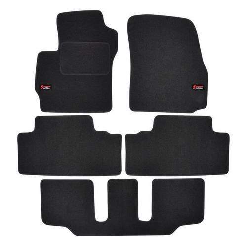 Logo Tapis De Sol Noir Velours Sur Mesure Pour Mazda 5 (7-Miest) 2005-2010, 5pcs, Ajustement Précis, Base Antidérapante