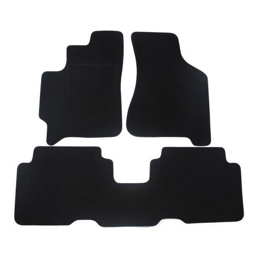 Tapis De Sol Noir Velours Sur Mesure Pour Kia Carens 2002-2006, Ajustement Précis, Renforcée Dans La Zone De La Pédale