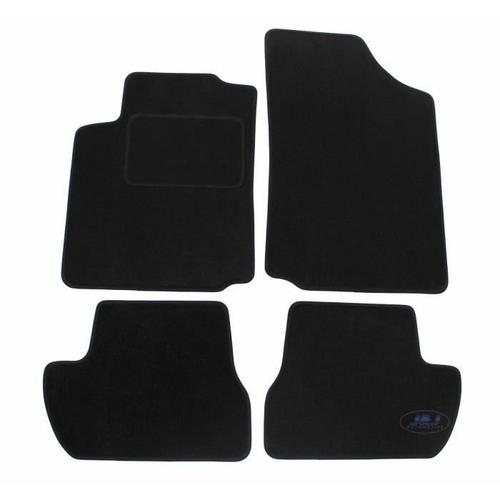 J&j Automotive | Tapis De Sol Noir Velours Compatible Avec Citroen C2 C-2 2003-2009 4pcs