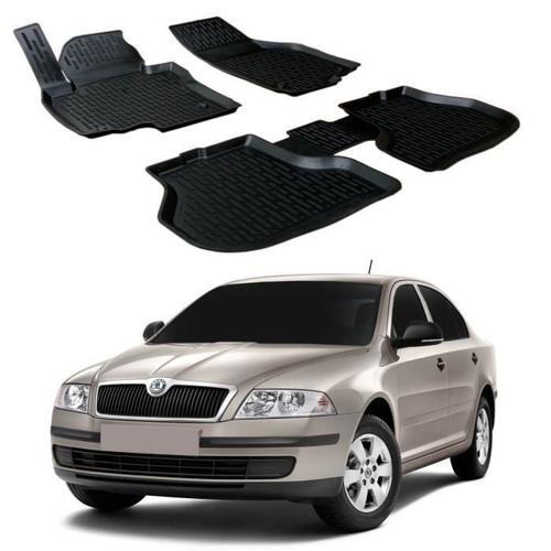 Scoutt | 3d Tapis De Sol En Caoutchouc Premium Compatible Avec Skoda Octavia Ii 2005-2013