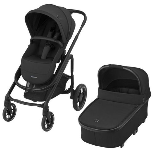 Maxi-Cosi Poussette Duo Combinée Plaza Plus, De La Naissance À 4 Ans (22kg), Nacelle Incluse, Confortable, Essential Black