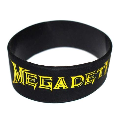 Bracelet Silicone Groupe Megadeth Noir Jaune Rock Roll Heavy Metal Homme Femme Ado