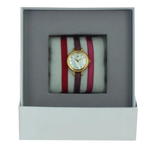 Coffret Montre Ruban Les Interchangeables Bordeaux/Violet/Rose