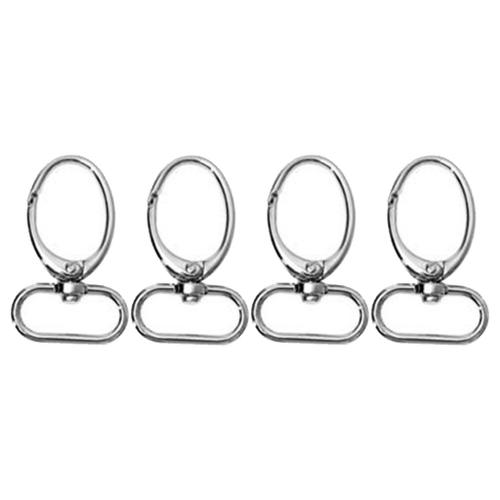 4pcs Porte-Clés Crochets Mousquetons Attache Rapidement Argent