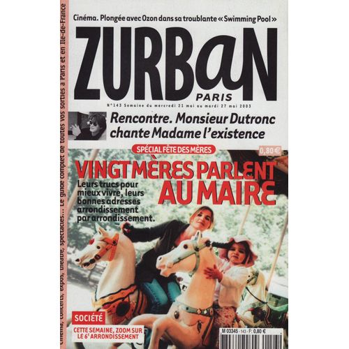Zurban / 21-05-2003 N°143 : Jacques Dutronc (2p) - François Ozon / Swimming Pool (1,5p)