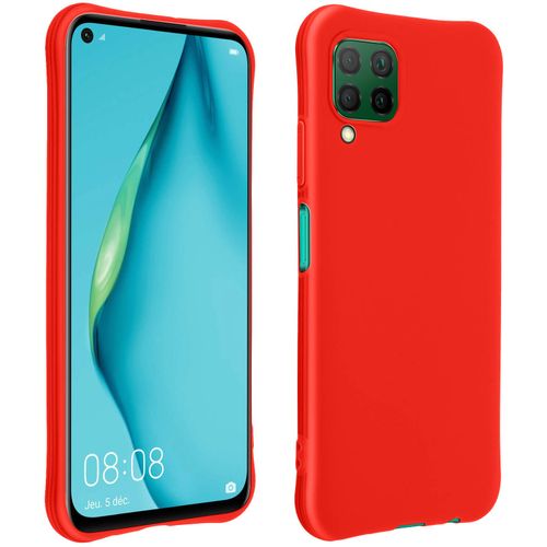 Coque Huawei P40 Lite Protection Silicone Gel Flexible Coins Bumper Rouge