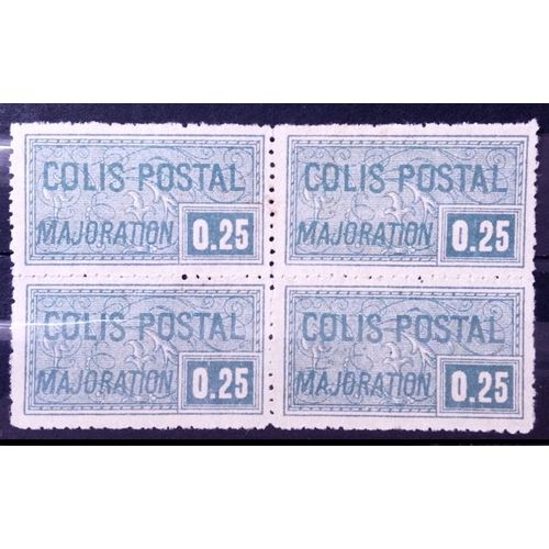Colis Postaux - Majoration Dentelé - 0.25 25c Vert (N° 78) - Bloc De 4 Neufs Sg - Cote 16,00 - France Année 1926 - N29002