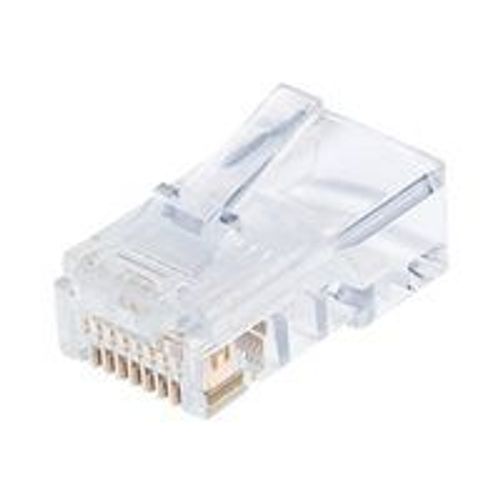 Intellinet Lot de 100 connecteurs modulaires RJ45 Cat5e de gamme professionnelle, UTP, 3 broches, pour câble monobrin, 100 connecteurs dans un pot. - Connecteur de réseau - RJ-45 (M) - UTP - CAT...