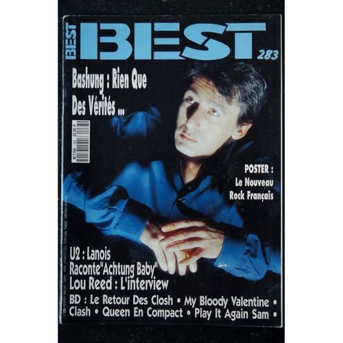 Best 283 Fevrier 1992 Cover Alain Bashung U2 Lou Reed Interview + Poster