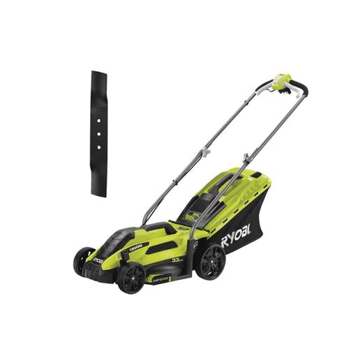 Pack RYOBI Tondeuse électrique 1300W Coupe 33cm RLM13E33S - Lame de tondeuse électrique 33cm RAC420