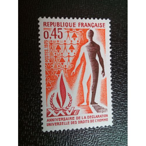 Timbre France Yt 1781 Xxv Anniversaire De La Déclaration Universelle Des Droits De L'homme 1973 ( 10804 )