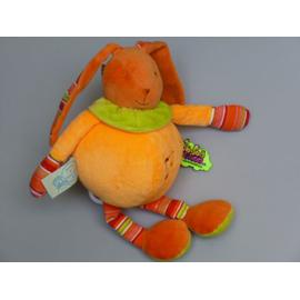 DOUDOU ET COMPAGNIE Doudou veilleuse lapin saumon orange