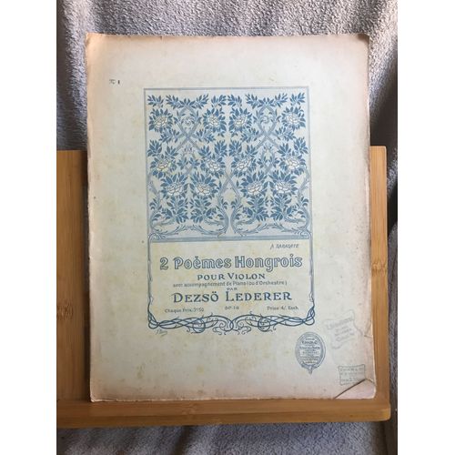 Dezso Lederer Poème Hongrois Op. 16 N°1 Partition Violon Piano Éd. Enoch & Cie