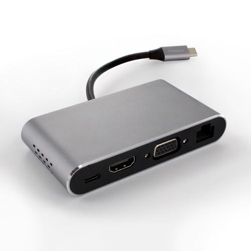 Adaptateur USB-C 8 en 1 HDMI, RJ45 Gigabit, 2 x USB-A, VGA, SD/micro SD, USB-C PD