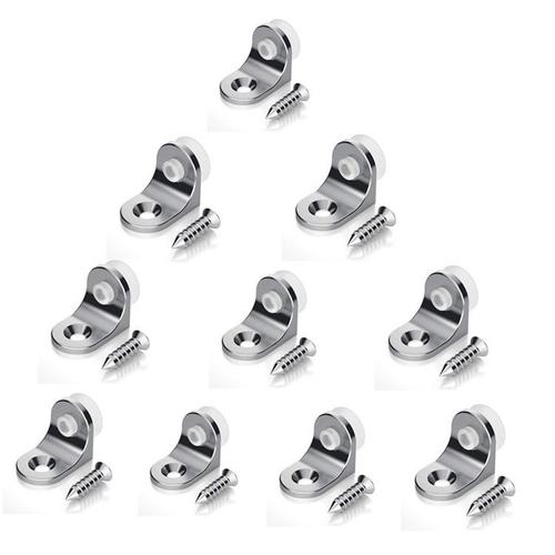 10 Pcs Angle Droit Supports avec Ventouse pour Etagère Verre,taquets en acier inoxydable